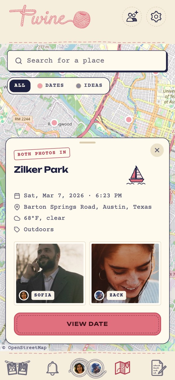The Map: Zilker Park pinned and open, both photos in.