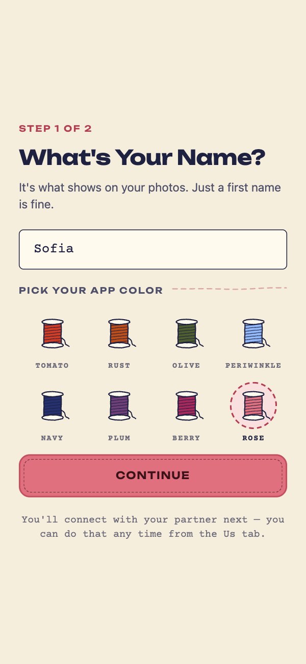 What's Your Name? Sofia, with Rose picked as her app color.